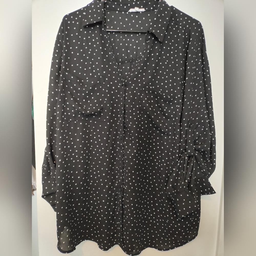 Black Polka Dot Blouse